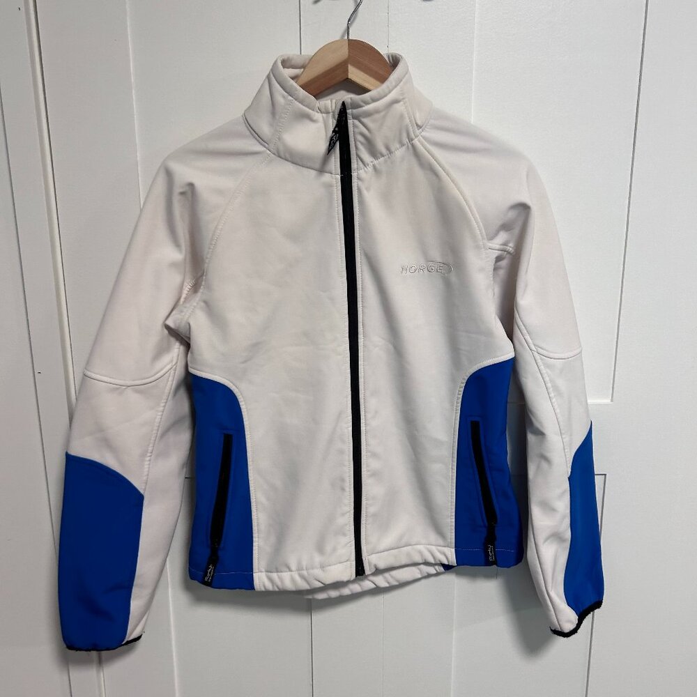 Rokk Women's Norwegian Jacket Soft Shell White Flag Lightweight Coat Large